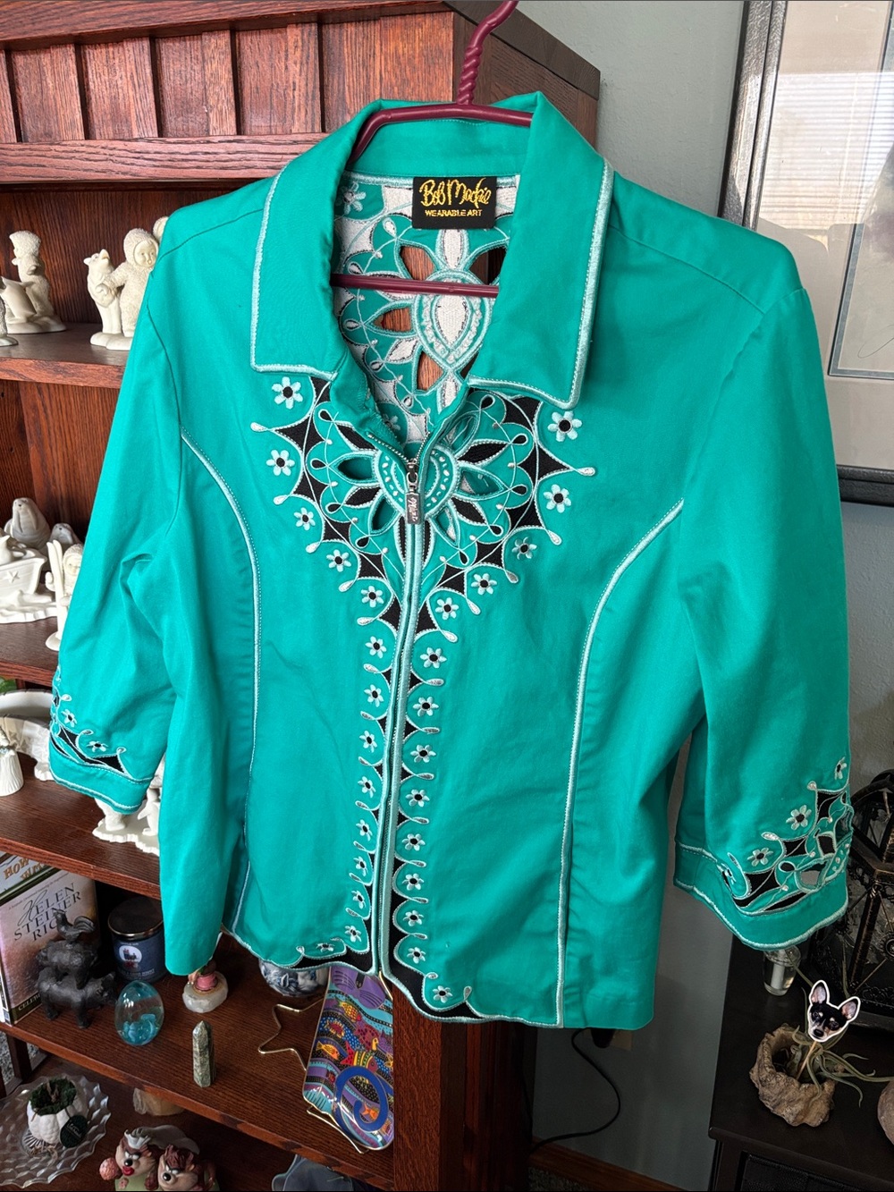 Bob Mackie Wearable Art Denim Jacket XL